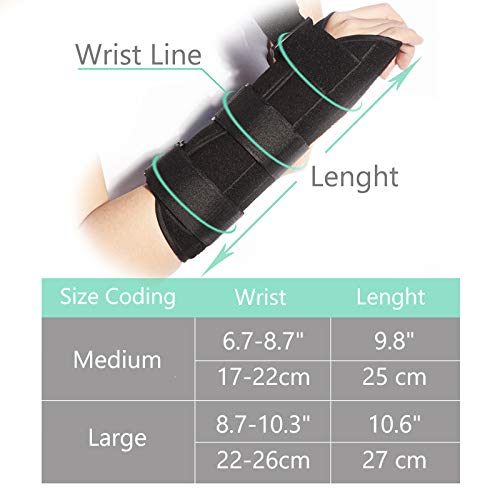 Wrist Brace Stabilizer Support Brace with Aluminum Splint for Carpal Tunnel Arthritis, Adjustable Arm Compression Hand Support for Injuries, Wrist Pain, Sprain, Sports - Single (Right, Large) by Sixport