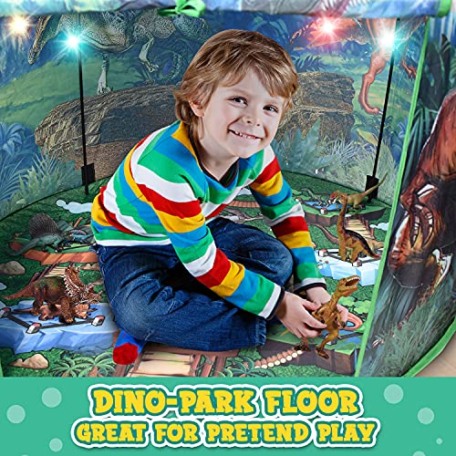 Dinosaur Pop-Up Kidsâ Tent by Toy To Enjoy â Indoor & Outdoor Play Tent for Boys & Girls â Includes Tent, Remote Controlled Lights, Dinosaur Roar Sound Button & 6 Different Dinosaur Toys by Toy To Enjoy