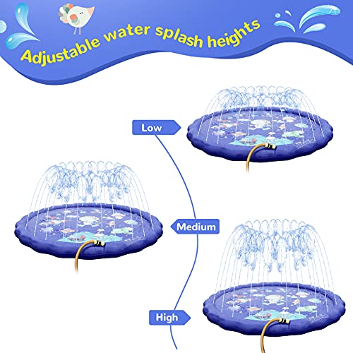 JOSEN Splash Pad Sprinkler for Kids Inflatable Wading Pool Kiddie Pool Water Toys Play Summer Outdoor Fun Game for Boys Girls Backyard Sprinkler Gifts for Toddler and Children from JOSEN