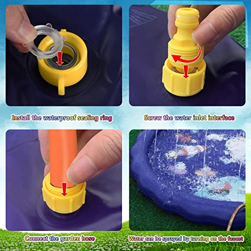 JOSEN Splash Pad Sprinkler for Kids Inflatable Wading Pool Kiddie Pool Water Toys Play Summer Outdoor Fun Game for Boys Girls Backyard Sprinkler Gifts for Toddler and Children from JOSEN