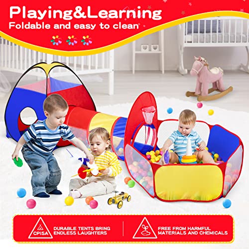GeerWest 3 in 1 Kids Play Tent for Toddler with Baby Ball Pit and Play Tunnel, Children Indoor Outdoor Playhouse with Climbing Tunnel Toy for Toddlers, Boys and Girls Best Birthday Gifts from Dongguan Wobei Leisure Products Co., Ltd