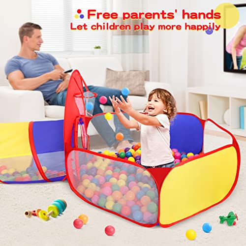 GeerWest 3 in 1 Kids Play Tent for Toddler with Baby Ball Pit and Play Tunnel, Children Indoor Outdoor Playhouse with Climbing Tunnel Toy for Toddlers, Boys and Girls Best Birthday Gifts from Dongguan Wobei Leisure Products Co., Ltd