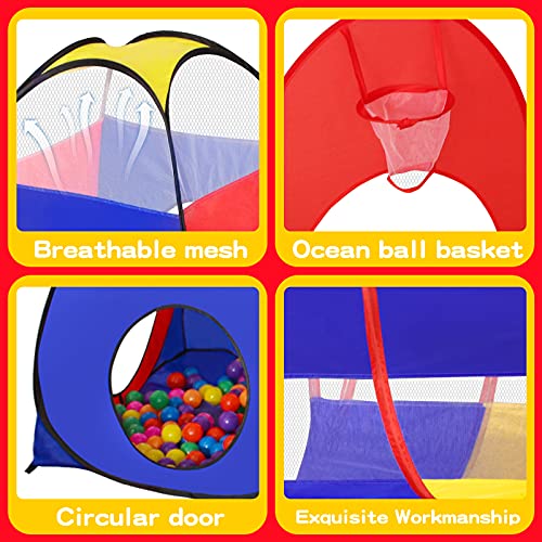 GeerWest 3 in 1 Kids Play Tent for Toddler with Baby Ball Pit and Play Tunnel, Children Indoor Outdoor Playhouse with Climbing Tunnel Toy for Toddlers, Boys and Girls Best Birthday Gifts from Dongguan Wobei Leisure Products Co., Ltd