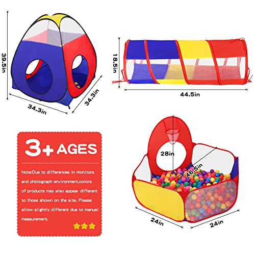 GeerWest 3 in 1 Kids Play Tent for Toddler with Baby Ball Pit and Play Tunnel, Children Indoor Outdoor Playhouse with Climbing Tunnel Toy for Toddlers, Boys and Girls Best Birthday Gifts from Dongguan Wobei Leisure Products Co., Ltd