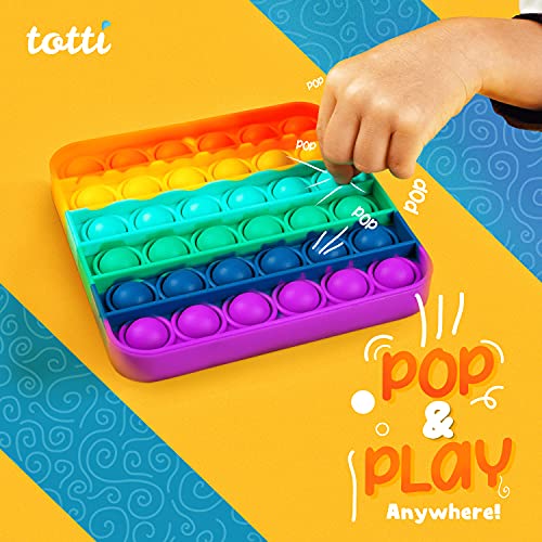 All-New Totti Pop Fidget Toy Satisfying Big Pop Push Pop Bubble Rainbow Fidget Sensory Toy Stress and Anxiety Relief Novelty Gift for Both Children & Adults Education & Craft Supplies by TOTTI