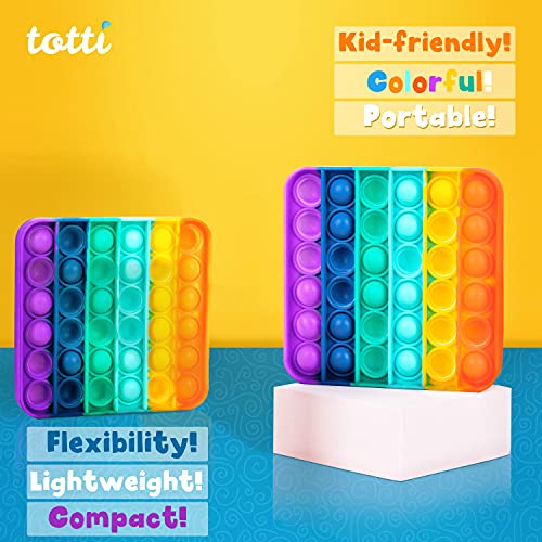 All-New Totti Pop Fidget Toy Satisfying Big Pop Push Pop Bubble Rainbow Fidget Sensory Toy Stress and Anxiety Relief Novelty Gift for Both Children & Adults Education & Craft Supplies by TOTTI