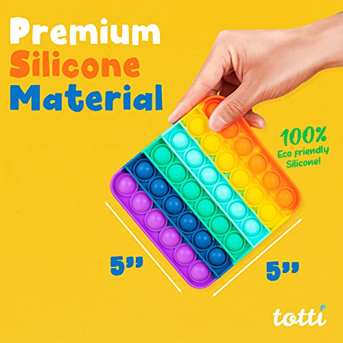 All-New Totti Pop Fidget Toy Satisfying Big Pop Push Pop Bubble Rainbow Fidget Sensory Toy Stress and Anxiety Relief Novelty Gift for Both Children & Adults Education & Craft Supplies by TOTTI