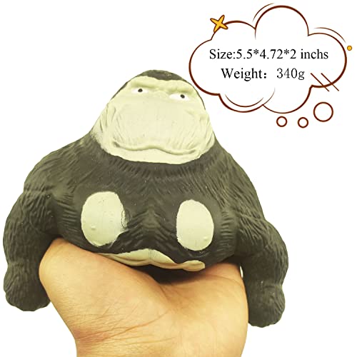 Novelty Squeeze Monkey Toy,Stretchy Gorilla Squishy Stress Toy,Rubber Monkey for Stress Relief and Autism ADHD,Monkey Gifts for Kids and Adults,Large Size Gorilla for Birthday,Christmas(Black) from Pfedxoon