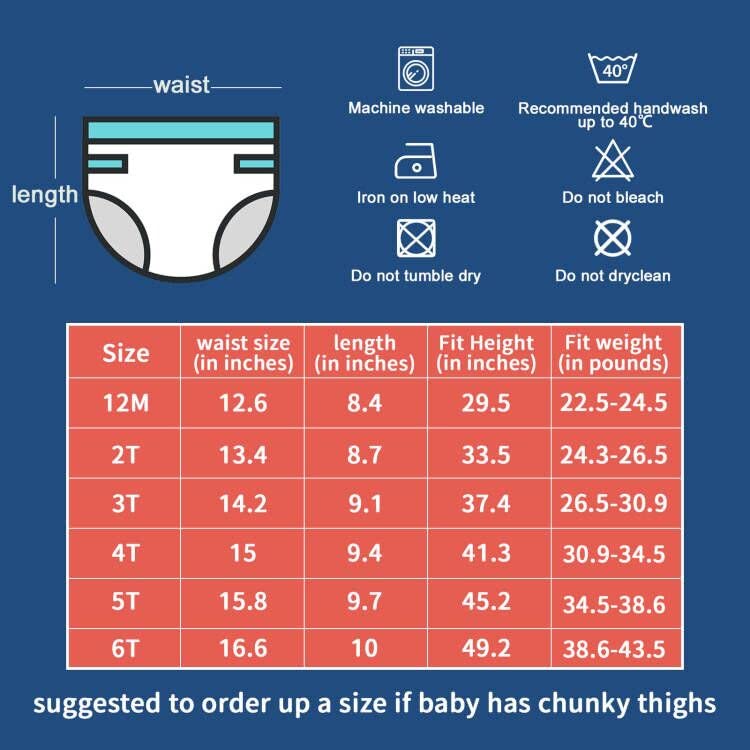 MooMoo Baby 8 Packs Potty Training Pants Cotton Absorbent Training Underwear for Toddler Baby 2-6T from 