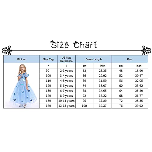 SNOWLION Princess Dress Queen Costume for Girls Cosplay little kids Dress Up with Accessories (Blue, 6-7 Years) by 