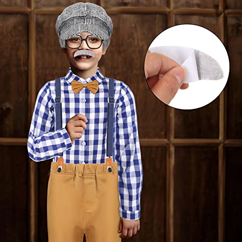 Lasnten 100 Days of School Costume for Boys Include Old Man Costume, Hat, Glasses, Grandpa Accessories Set for Child (Simple Style) by Lasnten