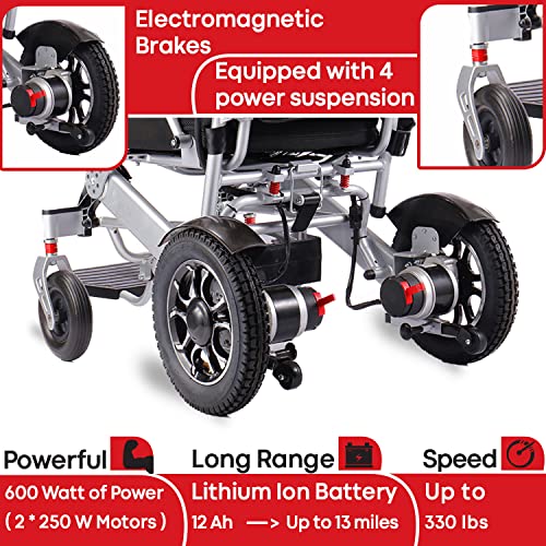 Weatherproof, Foldable Sturdy Dual Motorized Powerful Electric Wheelchair. Airplane Ready. Stronger, Longer Range. (Model 2) from K Klano