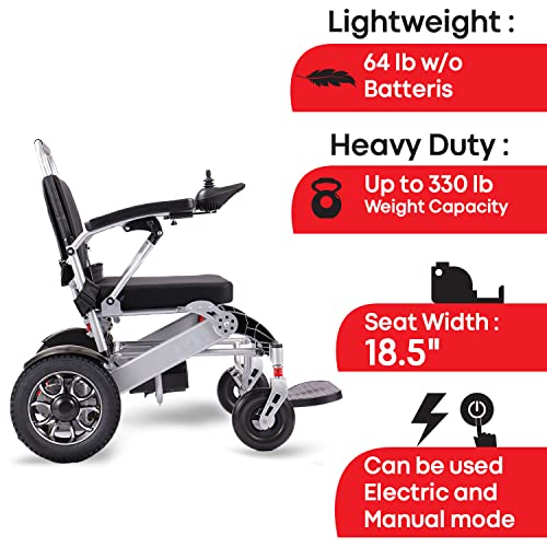 Weatherproof, Foldable Sturdy Dual Motorized Powerful Electric Wheelchair. Airplane Ready. Stronger, Longer Range. (Model 2) from K Klano