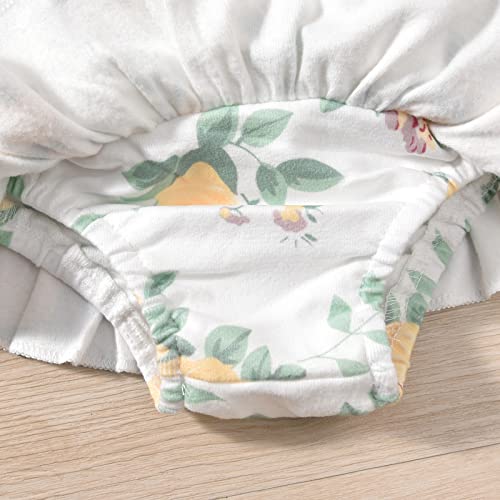 Preemie Baby Girls Summer Clothes Ribbed Short Sleeve Floral Ruffle Bloomer Shorts Premature Spring Outfit Yellow by 
