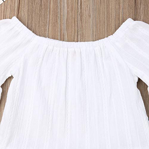 Toddler Kids Clothing Baby Girls Vest Tank Top Ripped Denim Shorts Skirts Outfits Clothes Set (5-6 Years, White) by 