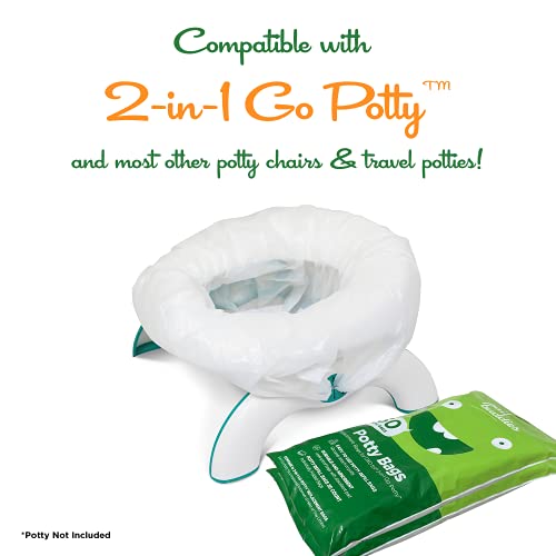 60 Refill Potty Bags: Absorbent, Disposable Potty Liners Compatible with OXO Tot 2-in-1 Go Potty | Strong, Leak-Proof Bags work with most Travel Potties, Potty Chairs, Potty Seats & Portable Toilets by Pail Buddies