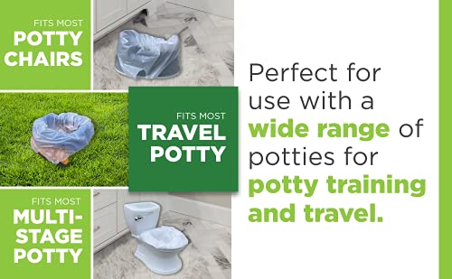 60 Refill Potty Bags: Absorbent, Disposable Potty Liners Compatible with OXO Tot 2-in-1 Go Potty | Strong, Leak-Proof Bags work with most Travel Potties, Potty Chairs, Potty Seats & Portable Toilets by Pail Buddies