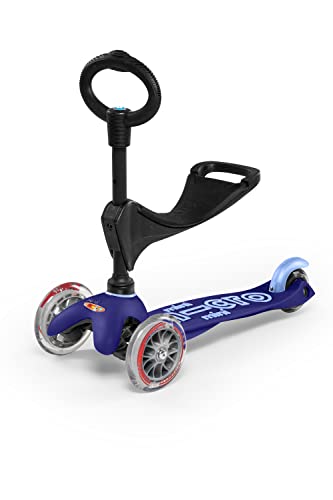 Mini 3in1 Deluxe 3-stage ride-on Micro scooter toddler toys for ages 12 months to 5 years - Blue by Micro Kickboard