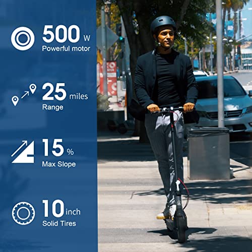 Hiboy S2 Pro Electric Scooter with Seat, 500W Motor, 10" Solid Tires, 25 Miles Long-Range & 19 Mph Folding Commuter Electric Scooter for Adults with Dual Rear Suspension by Freeman IT Limited