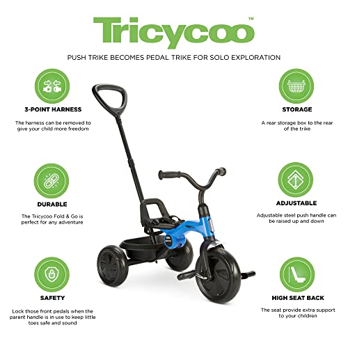 Joovy Tricycoo, Toddler Trike, Compact Lightweight Kids' Folding Trike, Blueness by Joovy