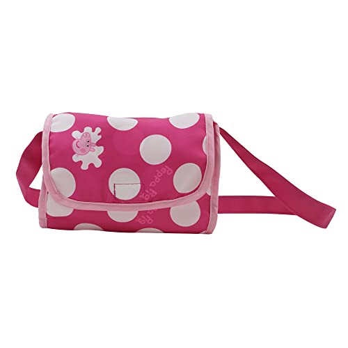 Peppa Pig: Baby Classic Doll Pram Set - Pink & White Dots - 7 Piece Set, Fits Dolls Up to 18", Retractable Canopy, Storage Basket, Diaper Bag & 5 Feeding Accessories, Pretend Play for Kids Ages 3+ from 509 Crew (Hong Kong) Limited