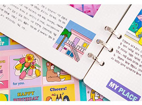 Cute Essential Kawaii Aesthetic Stationery Sticker Pack - 12 Sheets (158 Stickers) - for Planners, journals, scrapbooks, Gifts, Kpop photocards, polcos, Non-Removable from Ardium