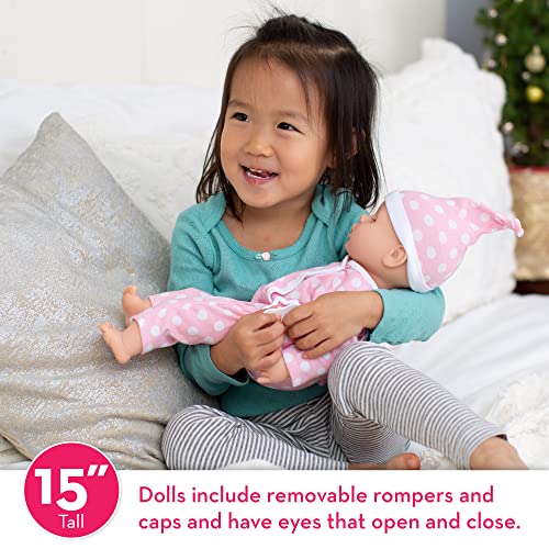 Melissa & Doug Mine to Love Twins Luke & Lucy 15â Light Skin-Tone Boy and Girl Baby Dolls with Rompers, Caps, Pacifiers from Melissa & Doug