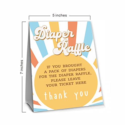 YKYENR Diaper Raffle Baby Shower Party, Diaper Raffle Game Kitï¼1 Diaper Raffle Standing Sign & 50 Ticketsï¼Retro Pop Theme Baby Shower Decorationsï¼Party Favor And Supplies-NBLK-A02 by YKYENR