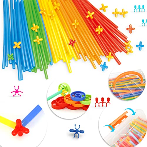 Straw Constructor Toys STEM Blocks Toys 600Pcs Engineering Building Toys Thin Tube Constructor Toy Educational Toy Fort Building Kit for Indoor&Outdoor Kids Toy for Boys and Girls Gift from Ggiibro