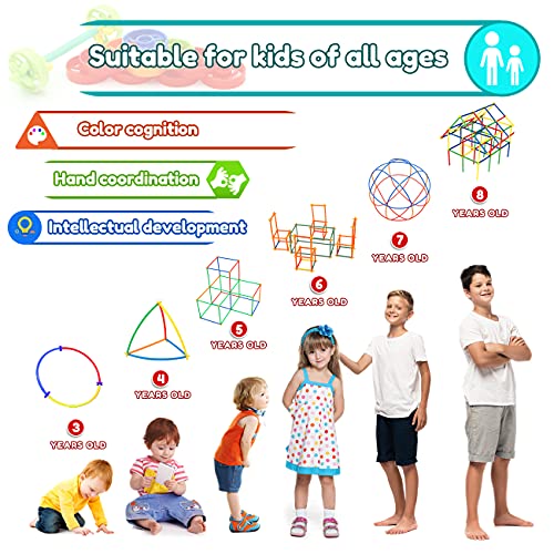 Straw Constructor Toys STEM Blocks Toys 600Pcs Engineering Building Toys Thin Tube Constructor Toy Educational Toy Fort Building Kit for Indoor&Outdoor Kids Toy for Boys and Girls Gift from Ggiibro