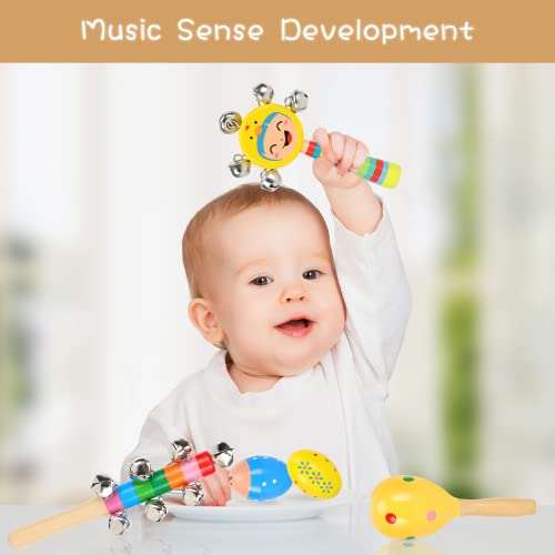 Ehome Toddler Musical Instruments, Wooden Percussion Instruments Educational Preschool Toy for Kids Baby Instrument Musical Toys Set for Boys and Girls with Storage Bag from Shenzhen Yi Shi Jia He Technology Co., Ltd.