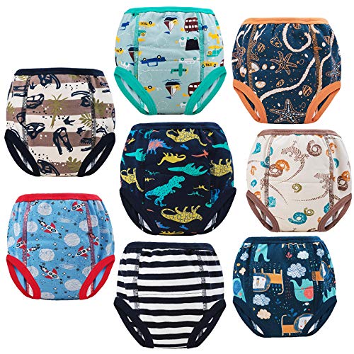 MooMoo Baby 8 Packs Potty Training Pants Cotton Absorbent Training Underwear for Toddler Baby 2-6T from 