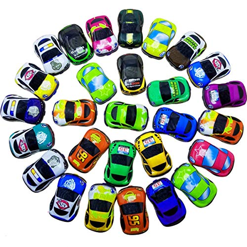 Pull Back Vehicles,30 Pack Friction Powered Pull Back Car Toys, Vehicles and Racing cars Mini Car Toy For Kids Toddlers Boys,Pull Back and Go Car Toy.. by SINYUM