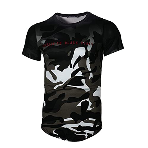 iLH Clearance Deals Retro T-Shirt Bee Printed Blouse, 2021 Summer Fashion Boys Men 3D Flood Beer Printed Short Tee Tops (A-Green, M) by 