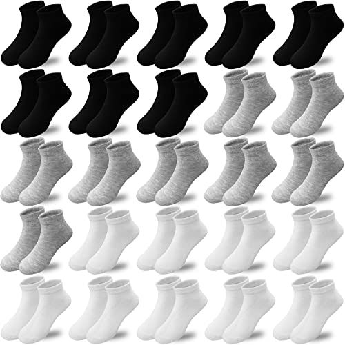Tsmollyu Boys Socks 25 Pairs kids Sport Ankle Athletic Socks Half Cushion Low Cut socks(10-14 Years) from 