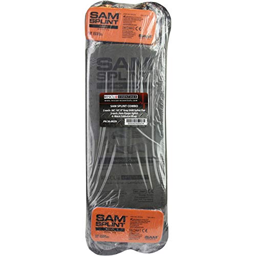 SAMÂ® Splint Combo Pack (2-36" SPLINTS, 2-18" SPLINTS, 2-9" SPLINTS, 2 Finger SPLINTS, & 4 COHESIVE WRAP) by Rescue Essentials
