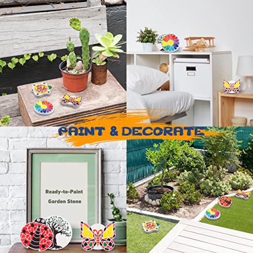 IFLOVE Paint Your Own Stepping Stones for Kids,5 Pack DIY Ceramic Painting Craft Kits,Arts and Crafts for Kids Ages 4-8,Painting Crafts for Girls Ages 8-12,Outdoor Garden Art Easter Gifts for Toddler by Shen Zhen Shi Hong Jing Zhi Chuang Ke Ji Ltd