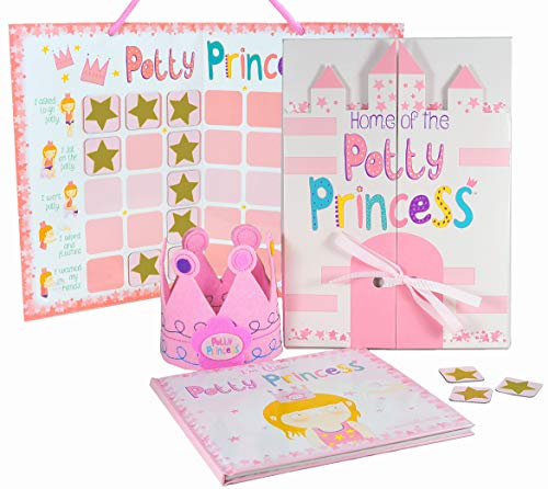 Princess Potty Training Gift Set with Book, Potty Chart, Star Magnets, and Reward Crown for Toddler Girls. Comes in Castle Gift Box. from Tickle & Main