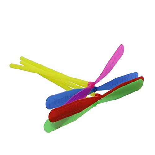 Dzrige 20Pcs Plastic Bamboo Dragonfly Hand Rub Propeller Novelty Hand Helicopter Toy for Outdoor Toy Kids Gift Flying (Random Color) by Dzrige