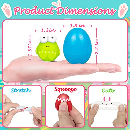 Dioju 36 Pcs Easter Eggs Mochi Squishy Toys Pack, Easter Basket Stuffers Party Favors for Kids, Goodie Bag Pinata Fillers Kawaii Squishies Sensory Toy, Carnival Prizes, Easter Egg Hunt Gifts Treats from Dioju