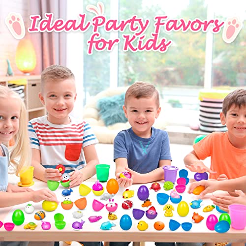 Dioju 36 Pcs Easter Eggs Mochi Squishy Toys Pack, Easter Basket Stuffers Party Favors for Kids, Goodie Bag Pinata Fillers Kawaii Squishies Sensory Toy, Carnival Prizes, Easter Egg Hunt Gifts Treats from Dioju