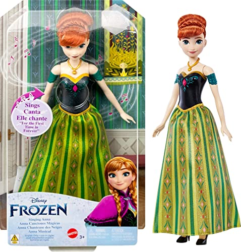 Disney Frozen Toys, Singing Anna Doll in Signature Clothing, Sings âfor The First Time in Foreverâ from The Disney Movie Frozen, Gifts for Kids by Mattel