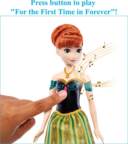 Disney Frozen Toys, Singing Anna Doll in Signature Clothing, Sings âfor The First Time in Foreverâ from The Disney Movie Frozen, Gifts for Kids by Mattel