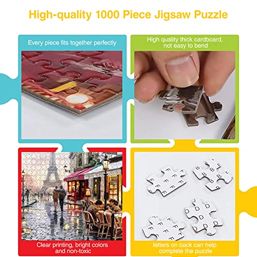 Jigsaw Puzzles 1000 Pieces for Adults - Paris Jigsaw Puzzle with Letters on Back - Premium Cardboard Perfect Interlocking Clear Printingï¼28Ã20Inï¼ by Andmei