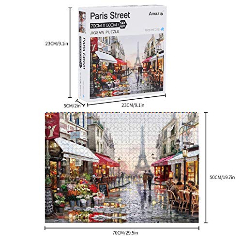 Jigsaw Puzzles 1000 Pieces for Adults - Paris Jigsaw Puzzle with Letters on Back - Premium Cardboard Perfect Interlocking Clear Printingï¼28Ã20Inï¼ by Andmei