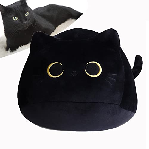 Taifctft Black Cat Plush Toy Pillow,21.7in Soft Plush Doll Cat Plushie Cat Pillow, Cute Stuffed Animal Soft Plush Pillow Baby Plush Toys Cat Shape Novelty Design Sofa Pillow Decoration Doll from Taifctft