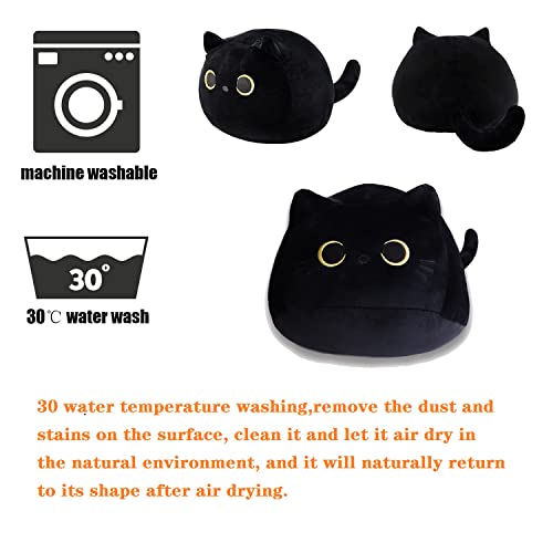 Taifctft Black Cat Plush Toy Pillow,21.7in Soft Plush Doll Cat Plushie Cat Pillow, Cute Stuffed Animal Soft Plush Pillow Baby Plush Toys Cat Shape Novelty Design Sofa Pillow Decoration Doll from Taifctft