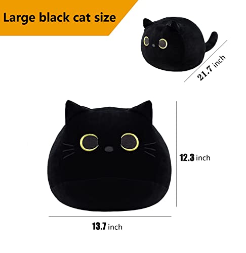 Taifctft Black Cat Plush Toy Pillow,21.7in Soft Plush Doll Cat Plushie Cat Pillow, Cute Stuffed Animal Soft Plush Pillow Baby Plush Toys Cat Shape Novelty Design Sofa Pillow Decoration Doll from Taifctft