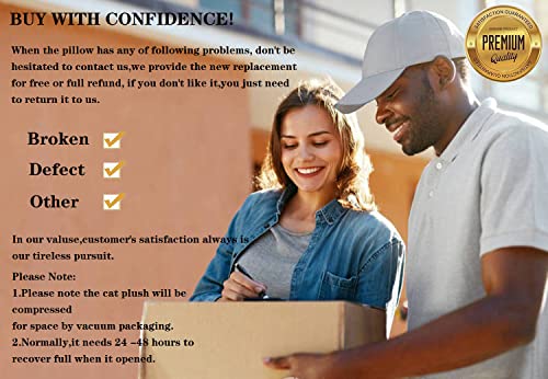 Taifctft Black Cat Plush Toy Pillow,21.7in Soft Plush Doll Cat Plushie Cat Pillow, Cute Stuffed Animal Soft Plush Pillow Baby Plush Toys Cat Shape Novelty Design Sofa Pillow Decoration Doll from Taifctft