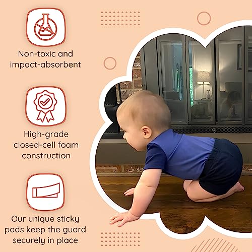 Baby Safety Foam Soft Seat Edge Cushion Fireplace Hearth Guard Bumper Pad Child Proof Padding (Large, Gray-fits Width from-81-104") from Baby Safety Foam